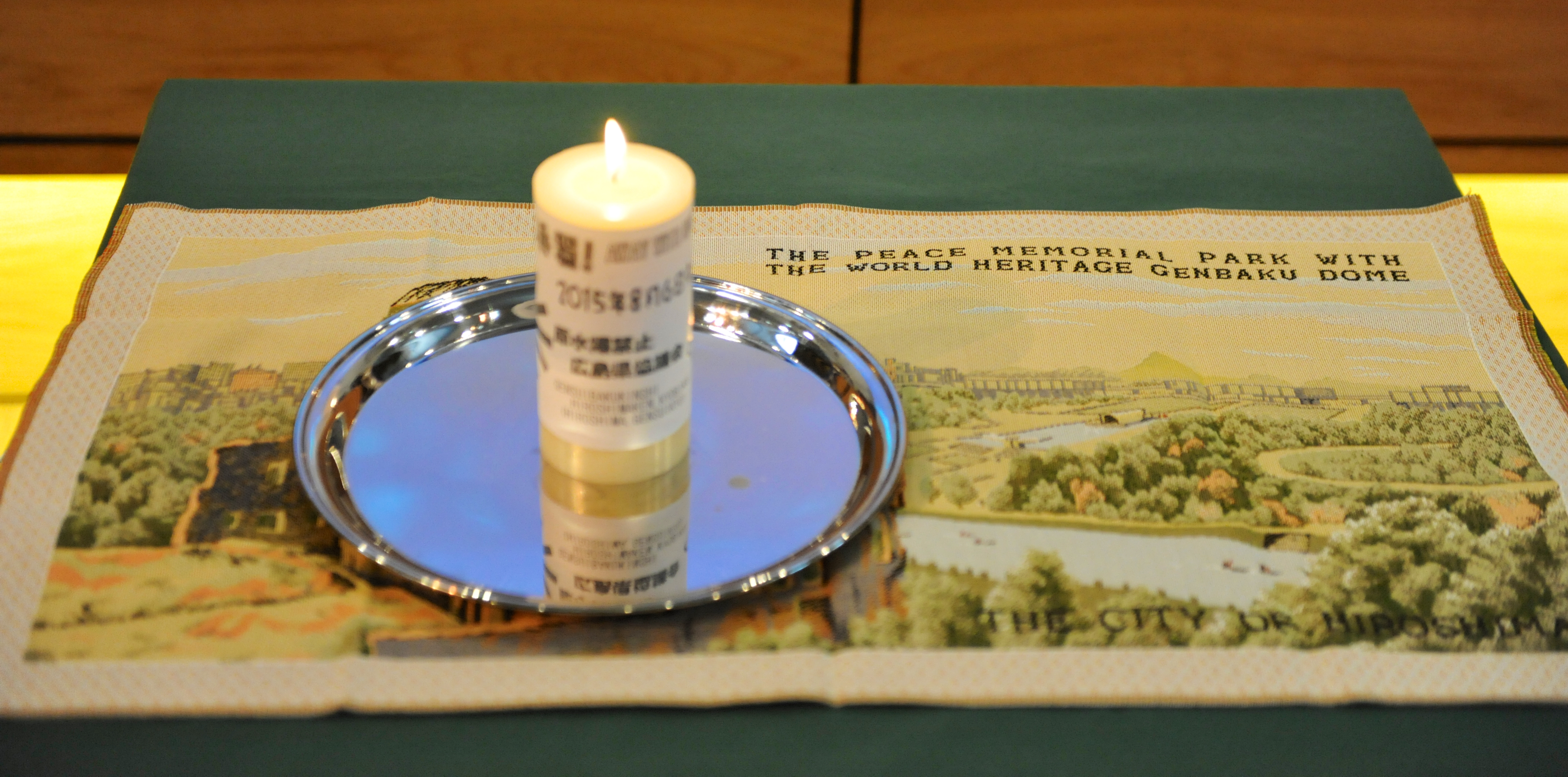 Japanese candle on table