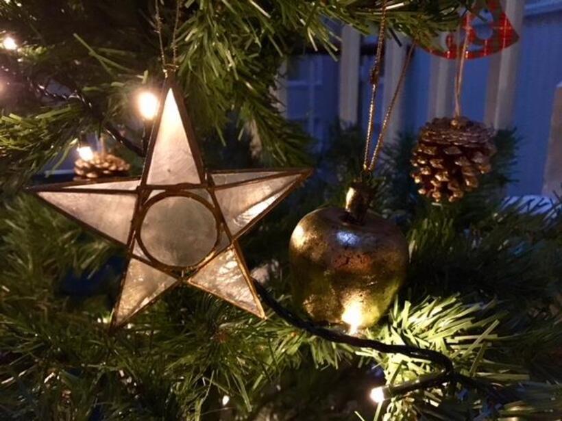 Christmas tree in Darlington Friends Meeting House. Image: Robyn Drummond