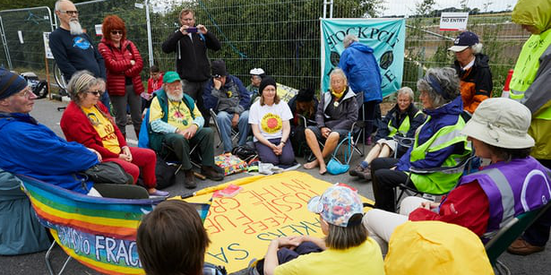 A silent vigil at Preston New Road in Lancashire