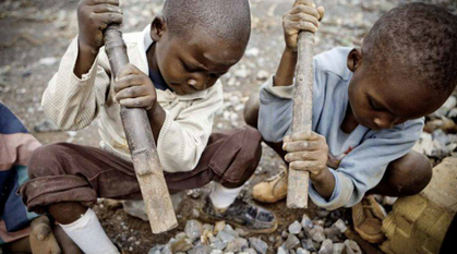 Children with stones