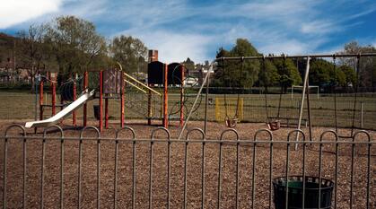 A children's playground on a sunny day