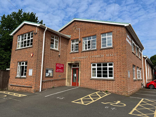 Two-storey, red-brick building 