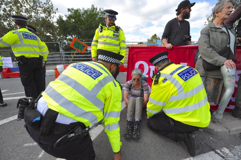 Police in high vis jackets