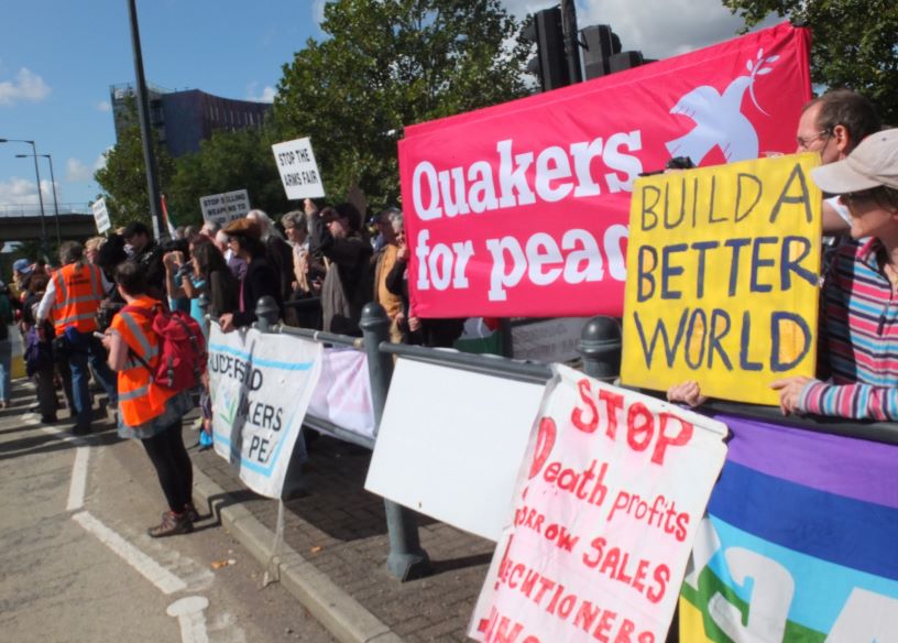 Colourful protest banners