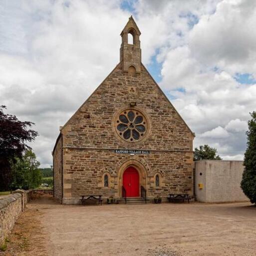 Stone church with steeple