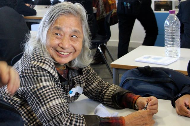 Elderly woman smiling