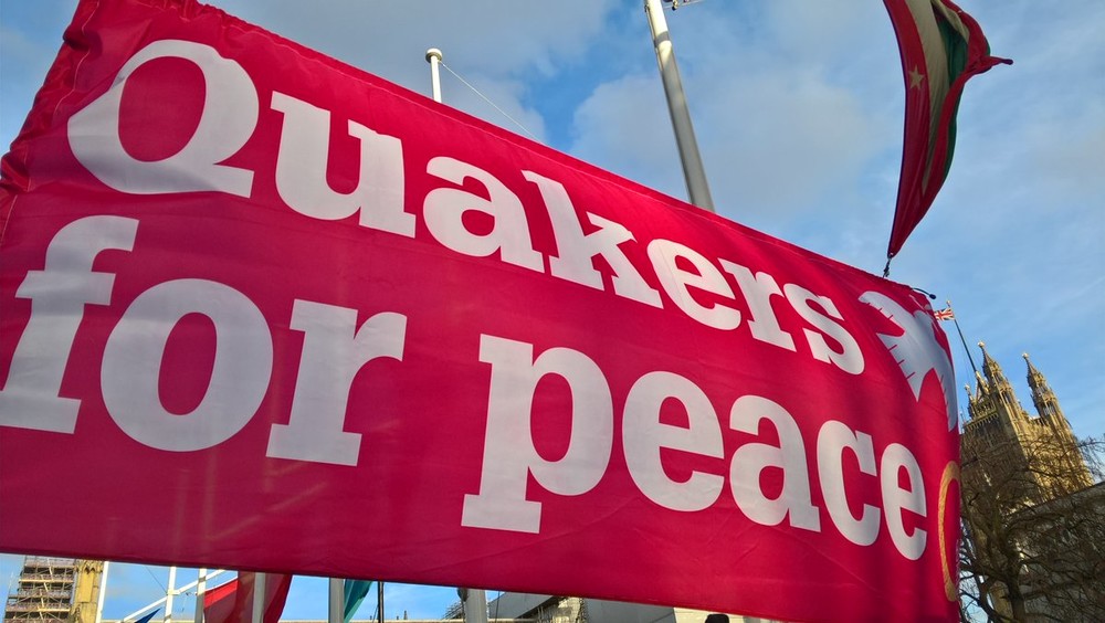 Quakers for peace banner red