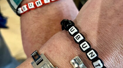 Friendship bracelets with the words ubuntu on them