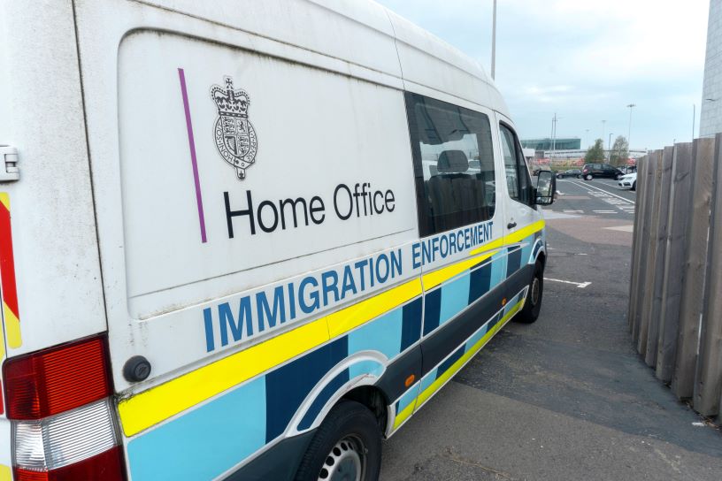 White van reading Home Office Immigration Enforcement