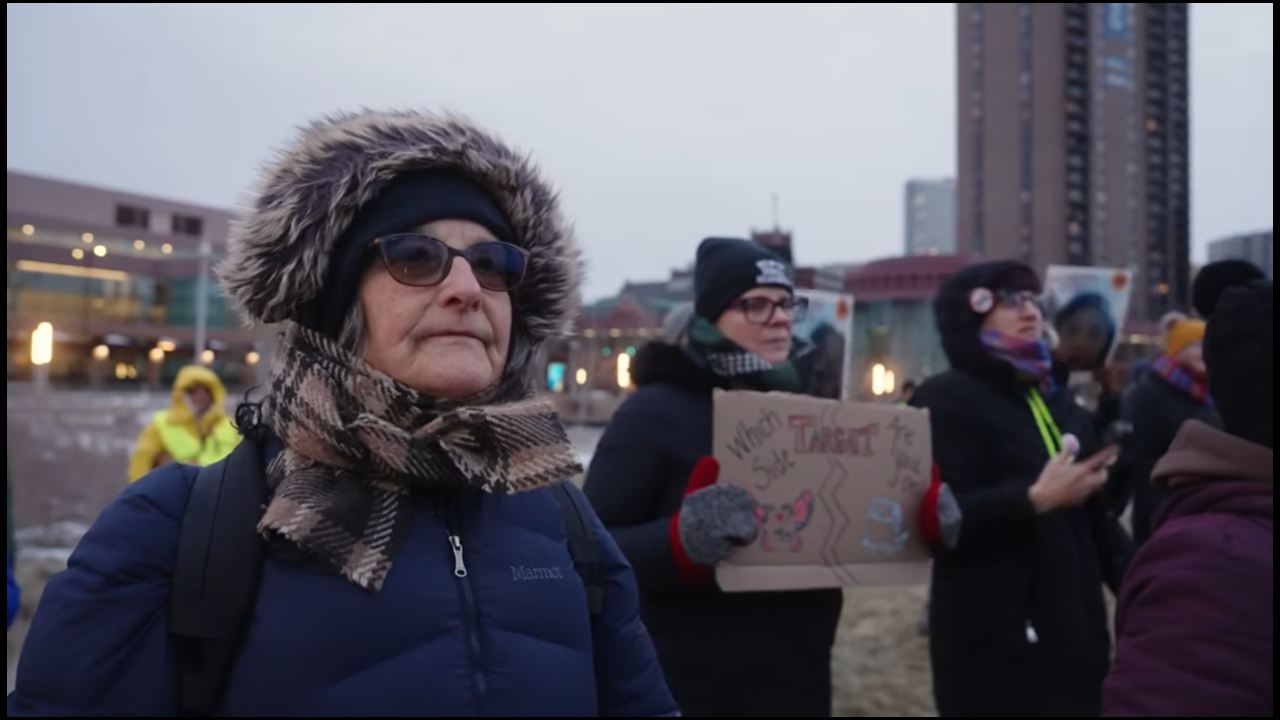 Betsy Raasch-Gilman at protest